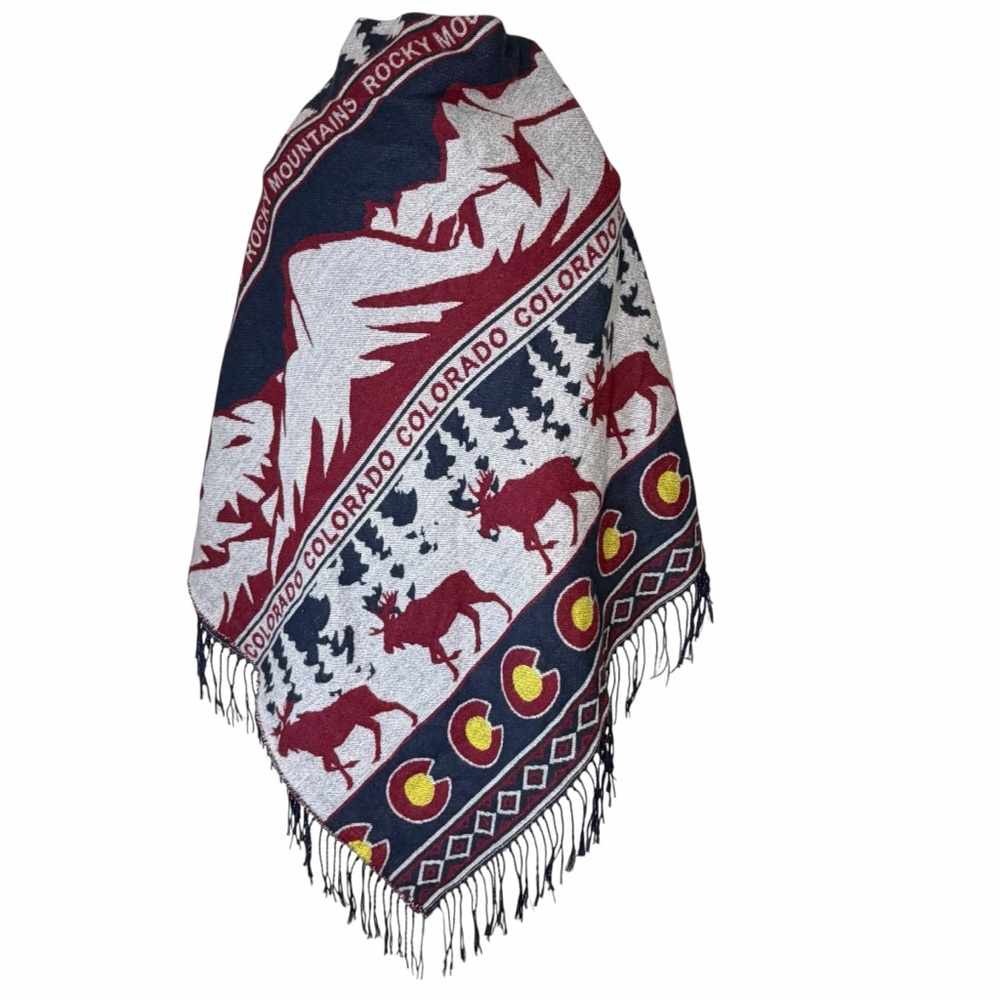 ROCKY MOUNTAINS COLORADO CONVERTED BLANKET SHAWL - Picture 3 of 7